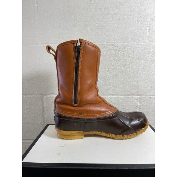 Cabela\'s Duck Boots Brown Leather Rubber Steel Shank Thinsulate‎ Pull On Men\'s 9 main image 10